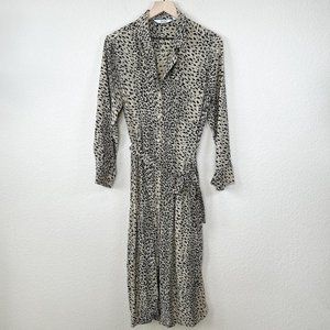 & Other Stories Leopard Print Midi Shirt Dress in size  6